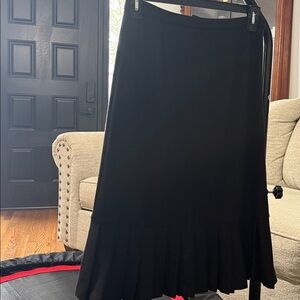 Notations Black Pleated Hem Pencil Skirt Size Large